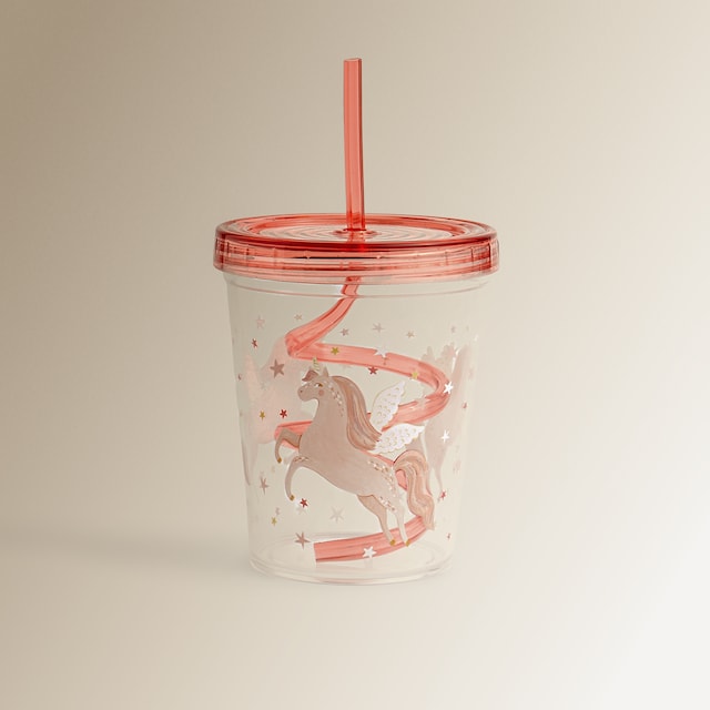 Imagem 0 de Copo Acrílico Infantil com Palhinha Unicórnios
