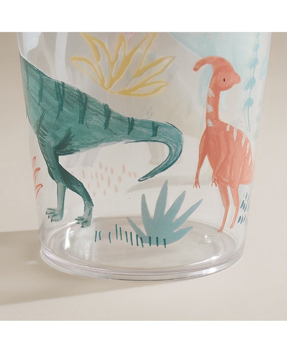Copo Acrílico com Palhinha Infantil New Dinos Verde-4