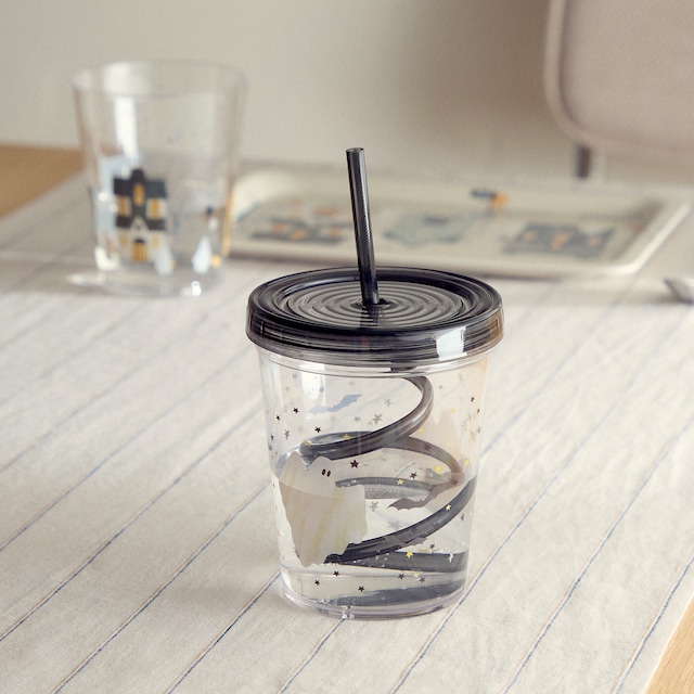 Imagem 0 de Copo de Água Acrílico com Palhinha Fantasmas Halloween