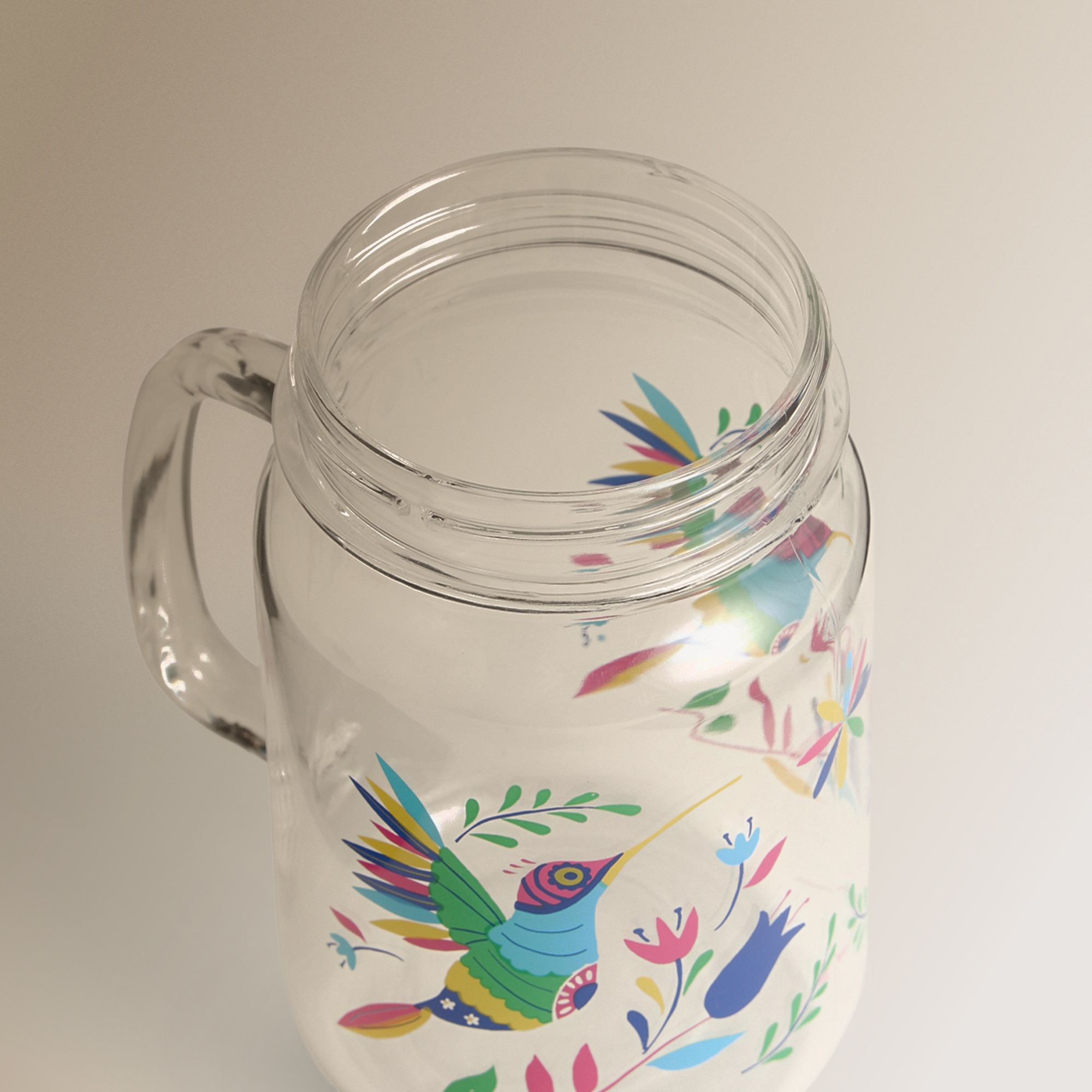 Jarra con pajita Jalisco Colibrí Basics El Corte Inglés Rosa-3