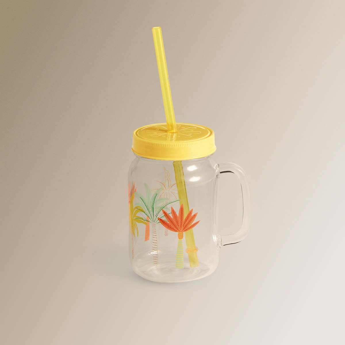 Jarra con pajita Jalisco Tropi Basics El Corte Inglés Amarillo-1