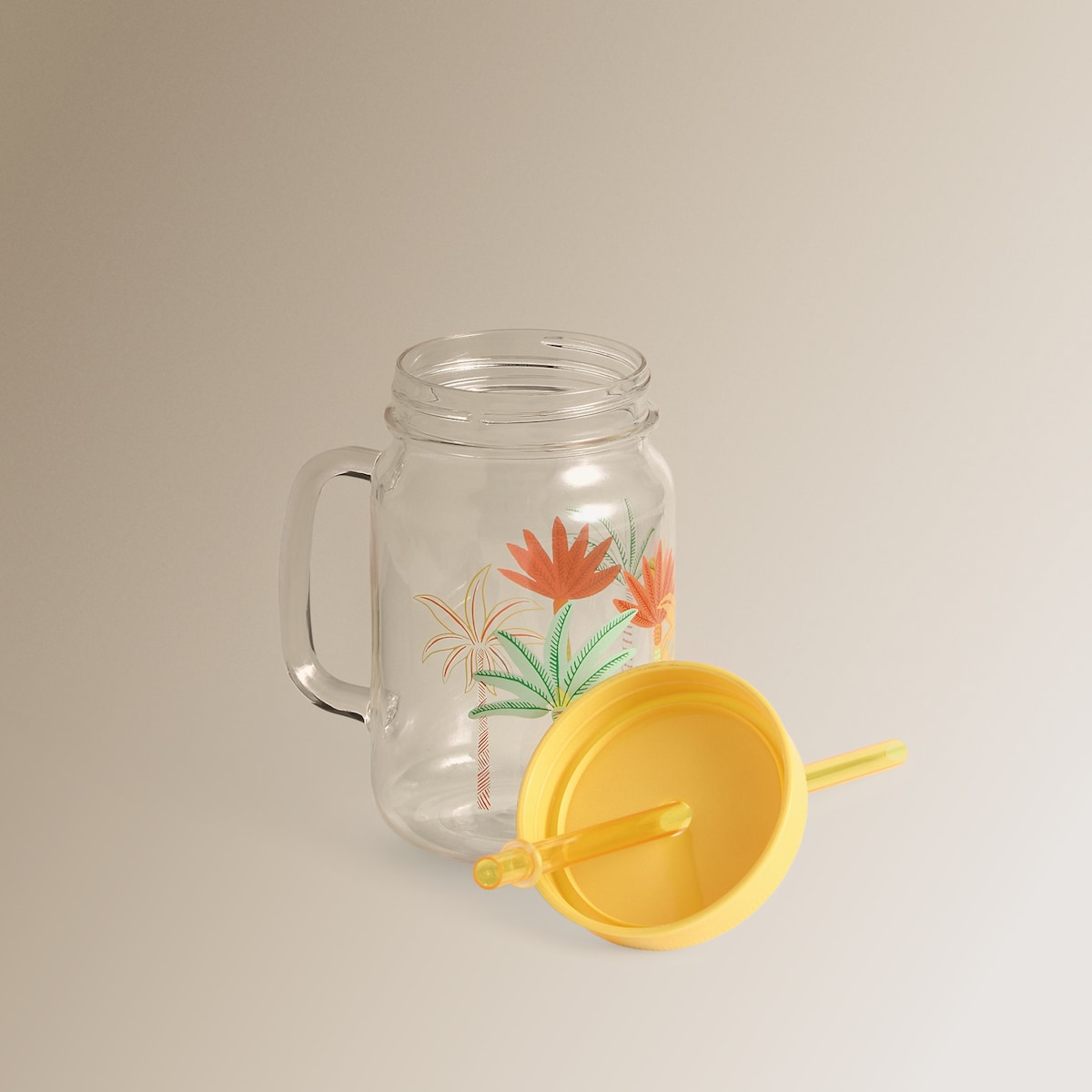 Jarra con pajita Jalisco Tropi Basics El Corte Inglés Amarillo-2