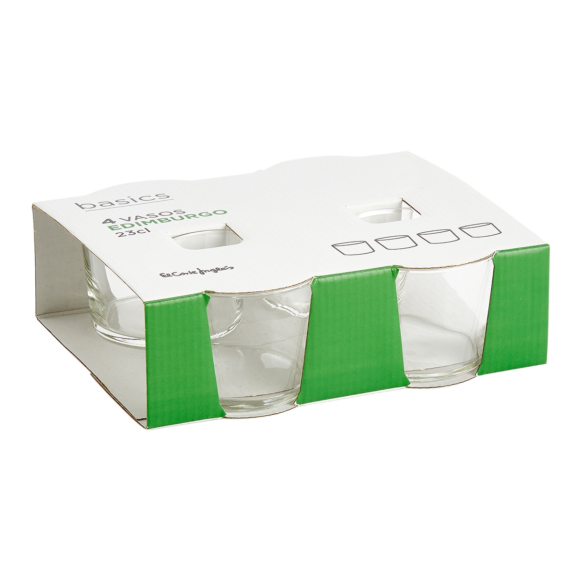 Set 4 Vasos pequeños 23 cl Edimburgo El Corte Inglés Cristal-3