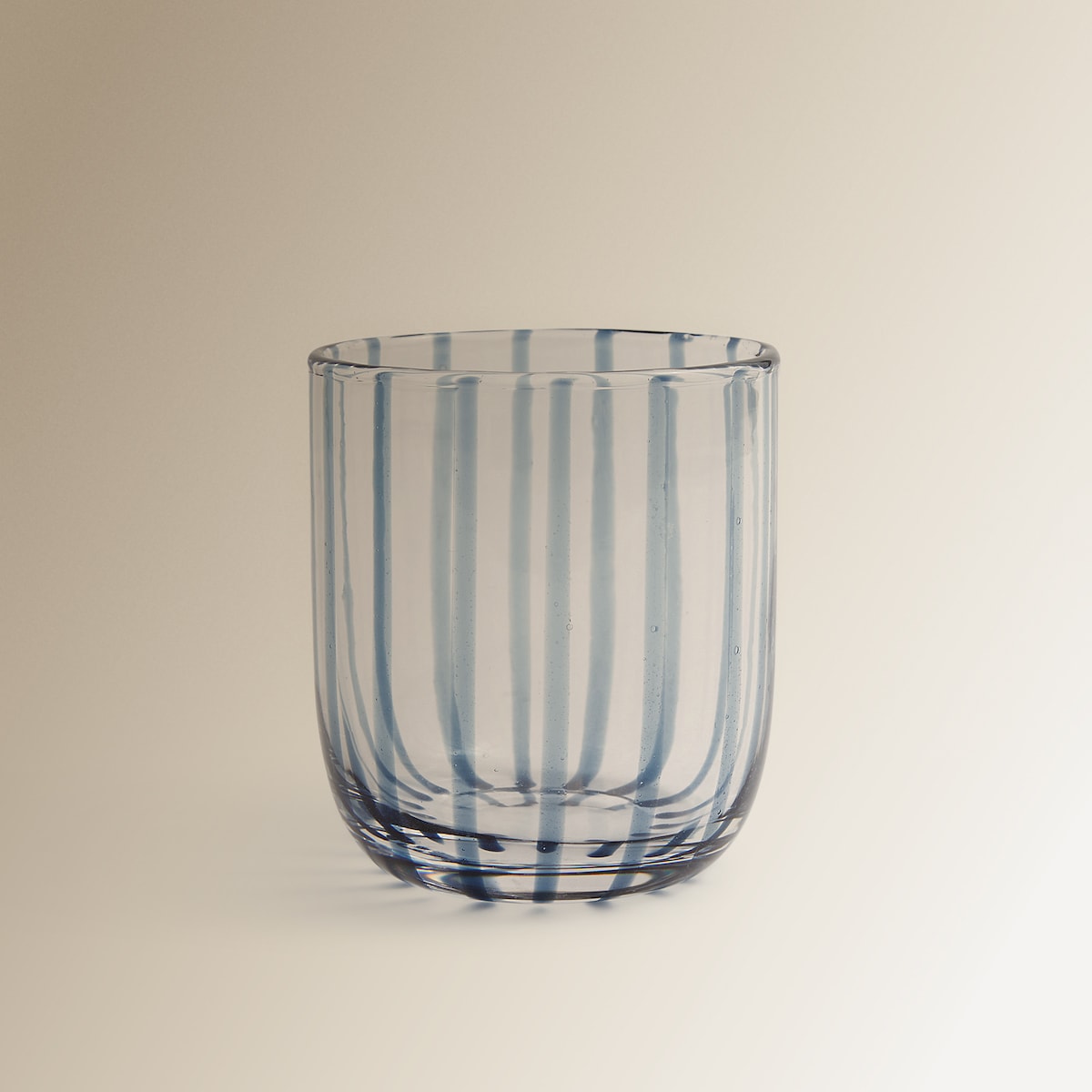 Copo de água de vidro Stripes Azul-1