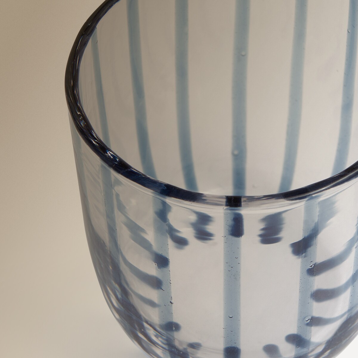 Copo de água de vidro Stripes Azul-3