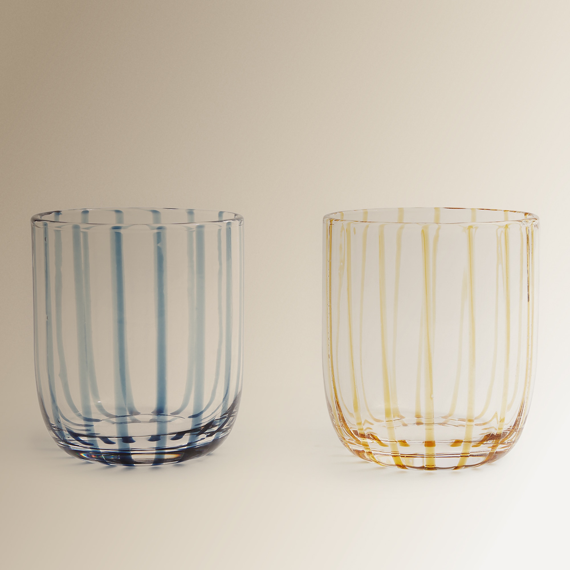 Copo de água de vidro Stripes Azul-6