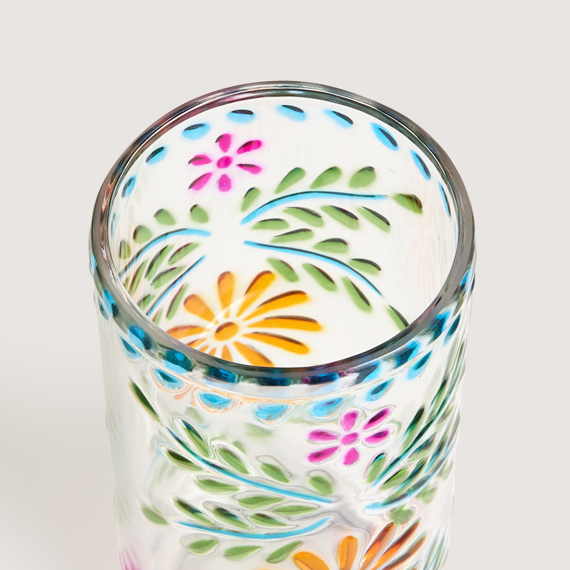 Vaso de agua alto Jalisco Basics El Corte Inglés Multicolor-2
