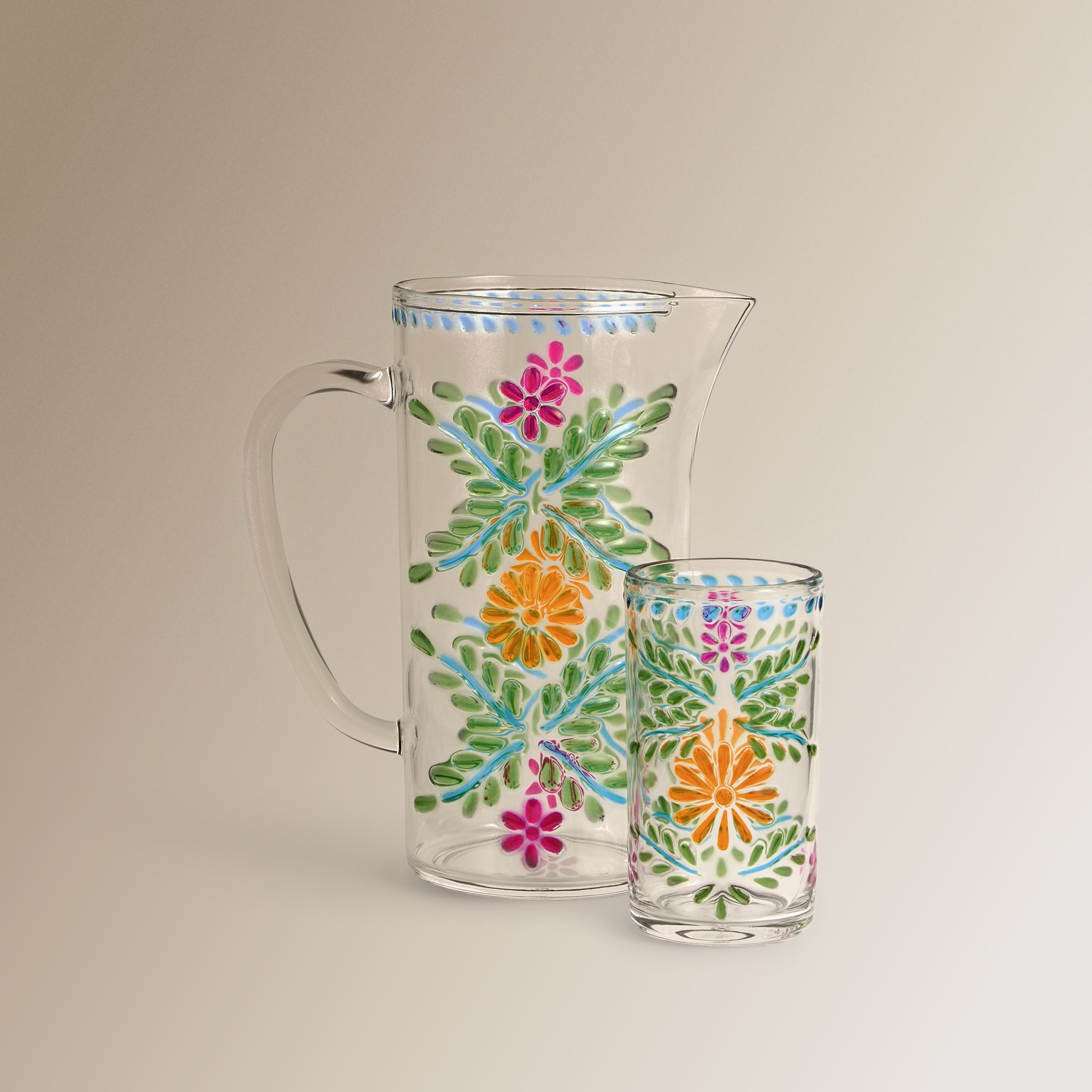 Vaso de agua alto Jalisco Basics El Corte Inglés Multicolor-4