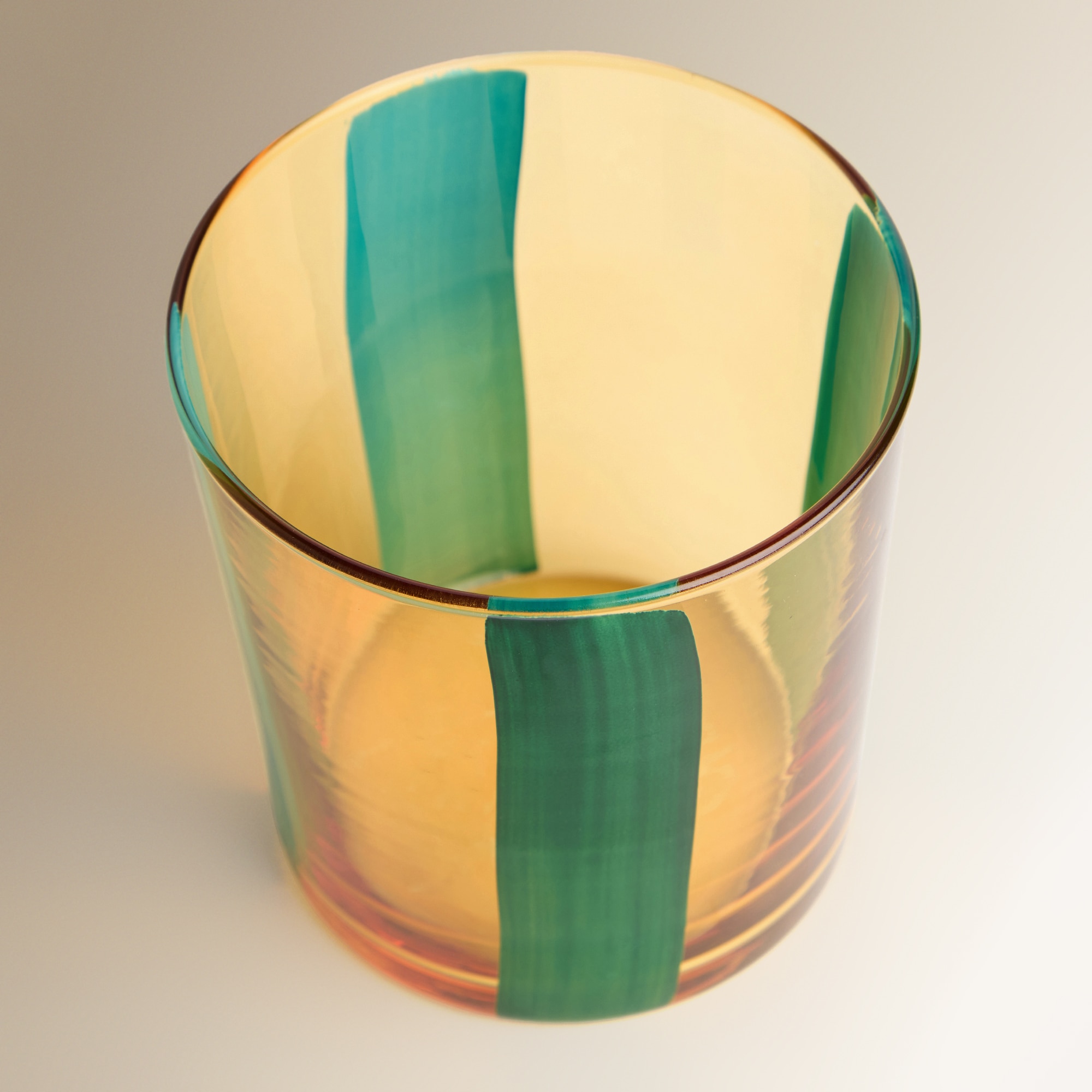 Vaso de agua de vidrio Trazos Verde-3