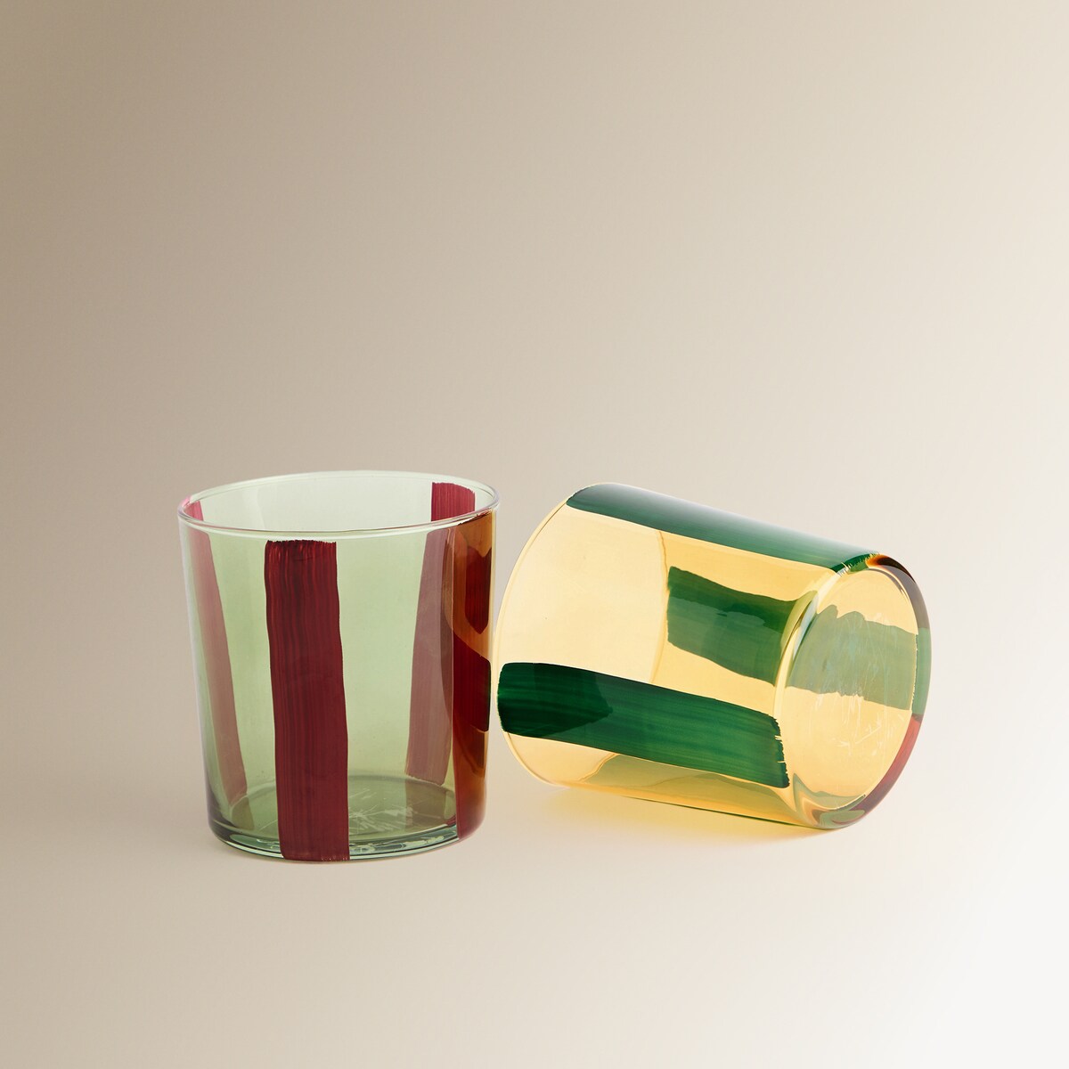 Vaso de agua de vidrio Trazos Navidad Rojo-4