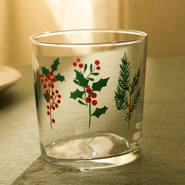 Imagen 0 de Vaso de agua de vidrio Berries Navidad
