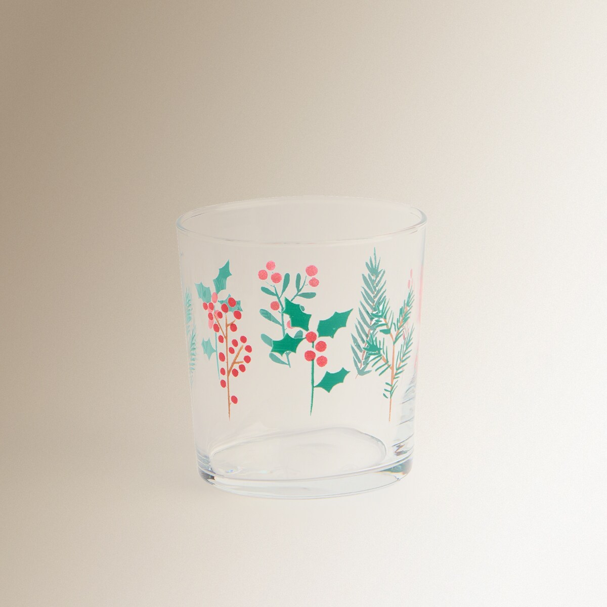Vaso de agua de vidrio Berries Navidad Multicolor-2