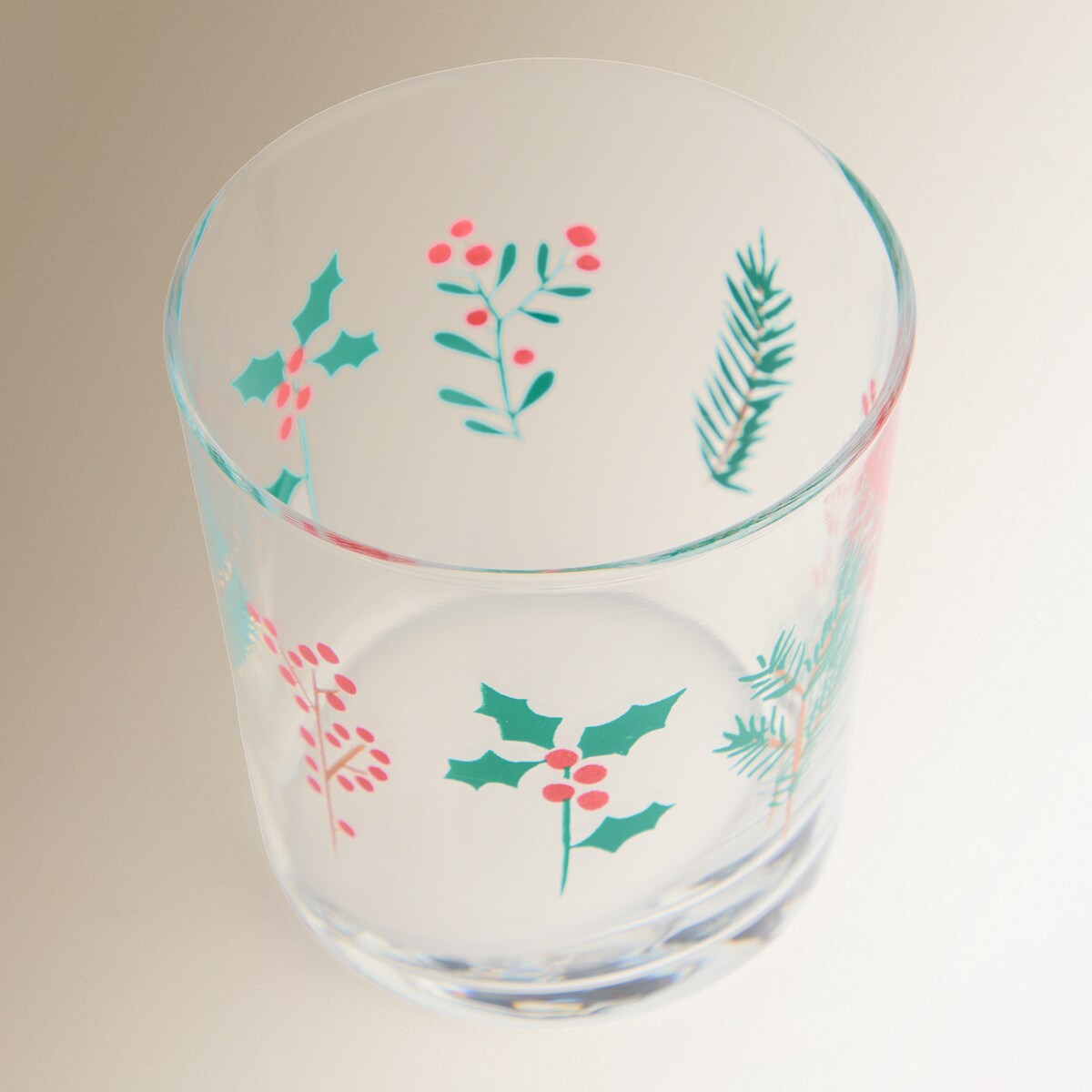 Vaso de agua de vidrio Berries Navidad Multicolor-3