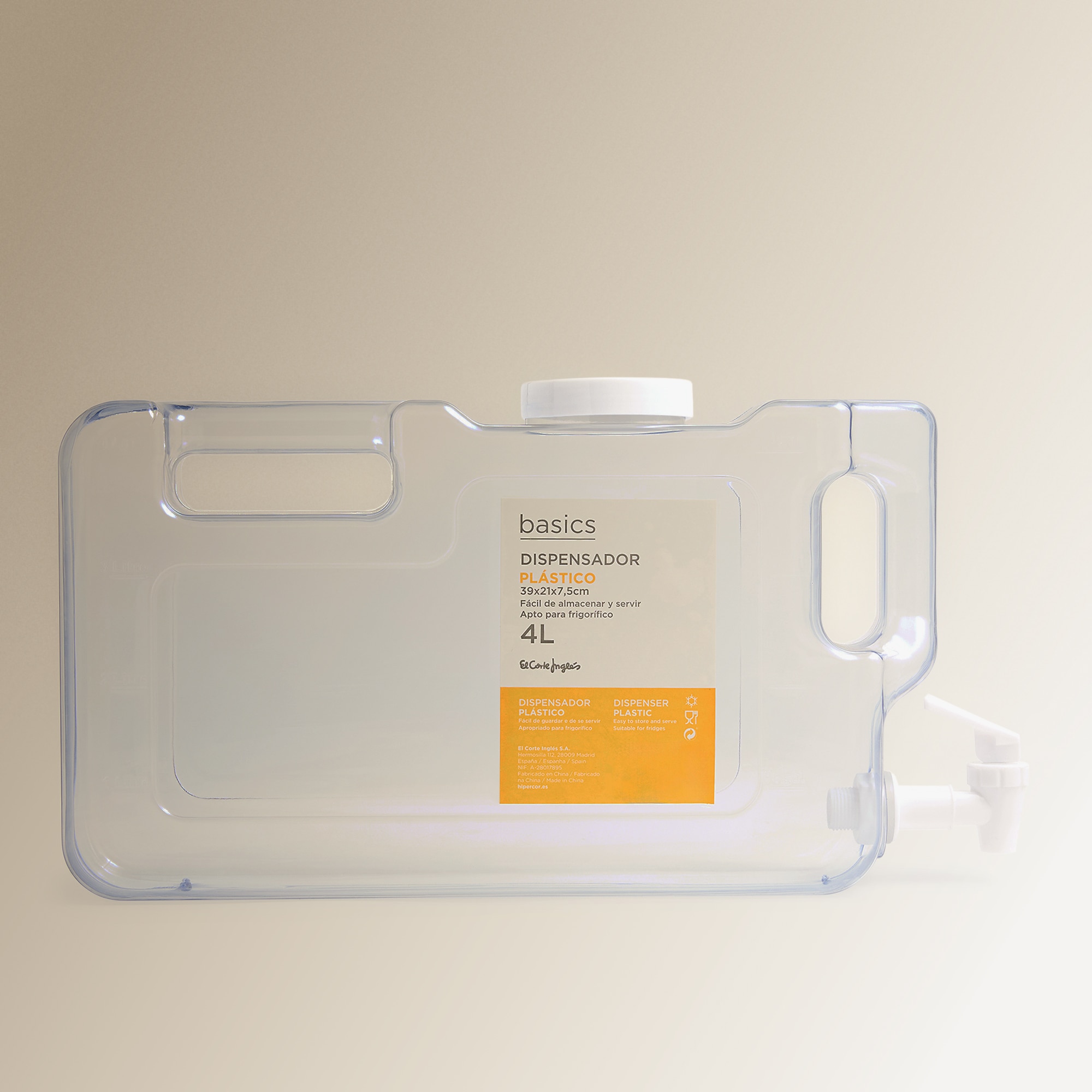 Dispensador de 5 L Frigo Basics El Corte Inglés Transparente-5