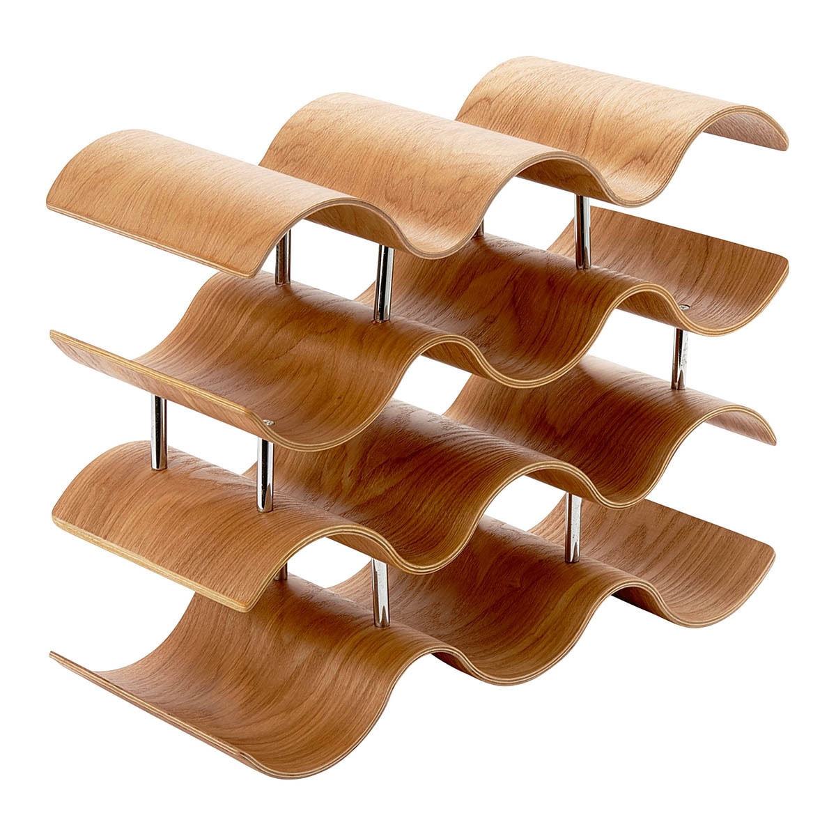 Garrafeira de madeira para 10 garrafas Wave Madeira-1