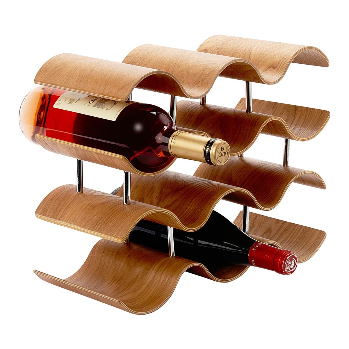Garrafeira de madeira para 10 garrafas Wave Madeira-3