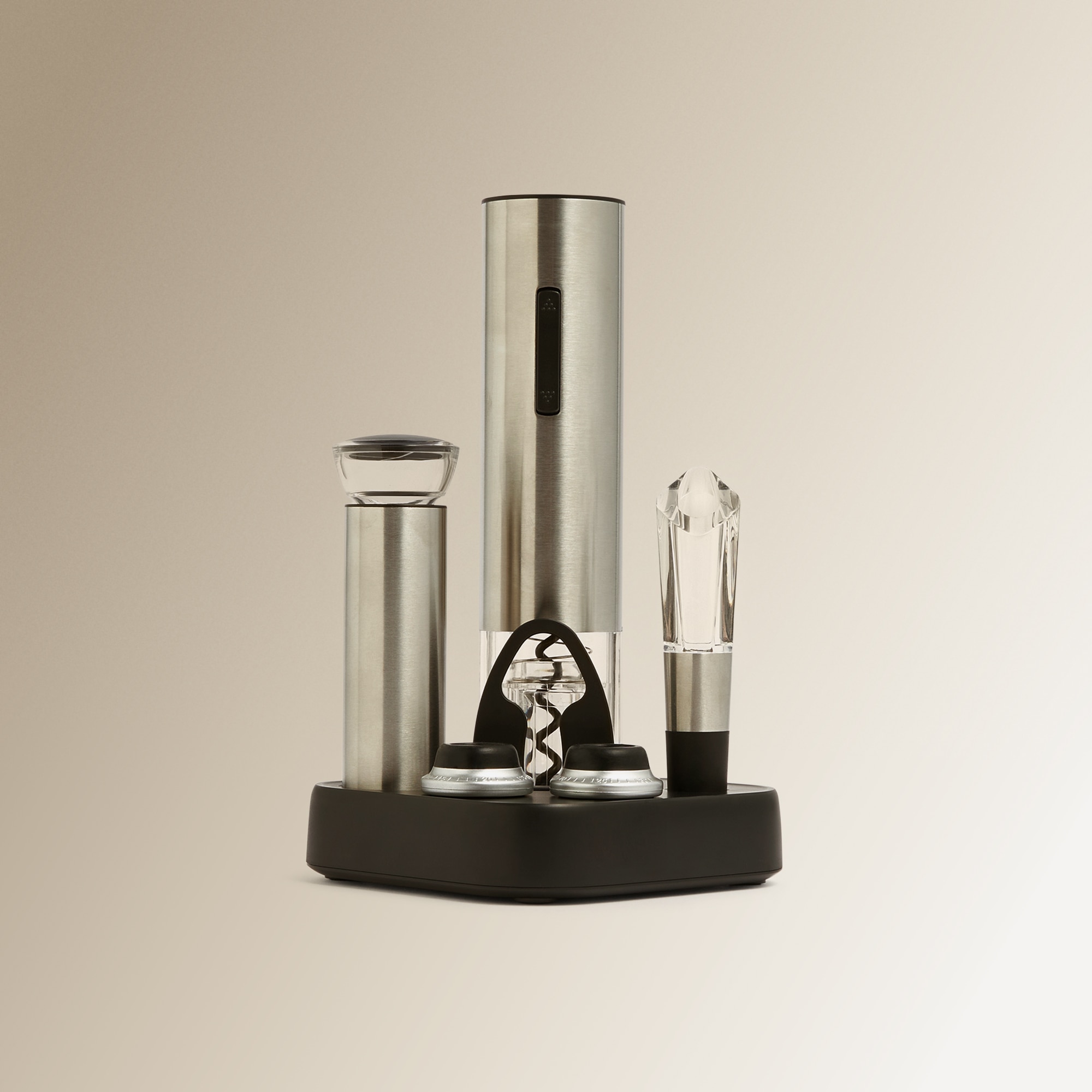 Conjunto Premium de 6 Acessórios de Vinho + Base Vinobile Aço-1