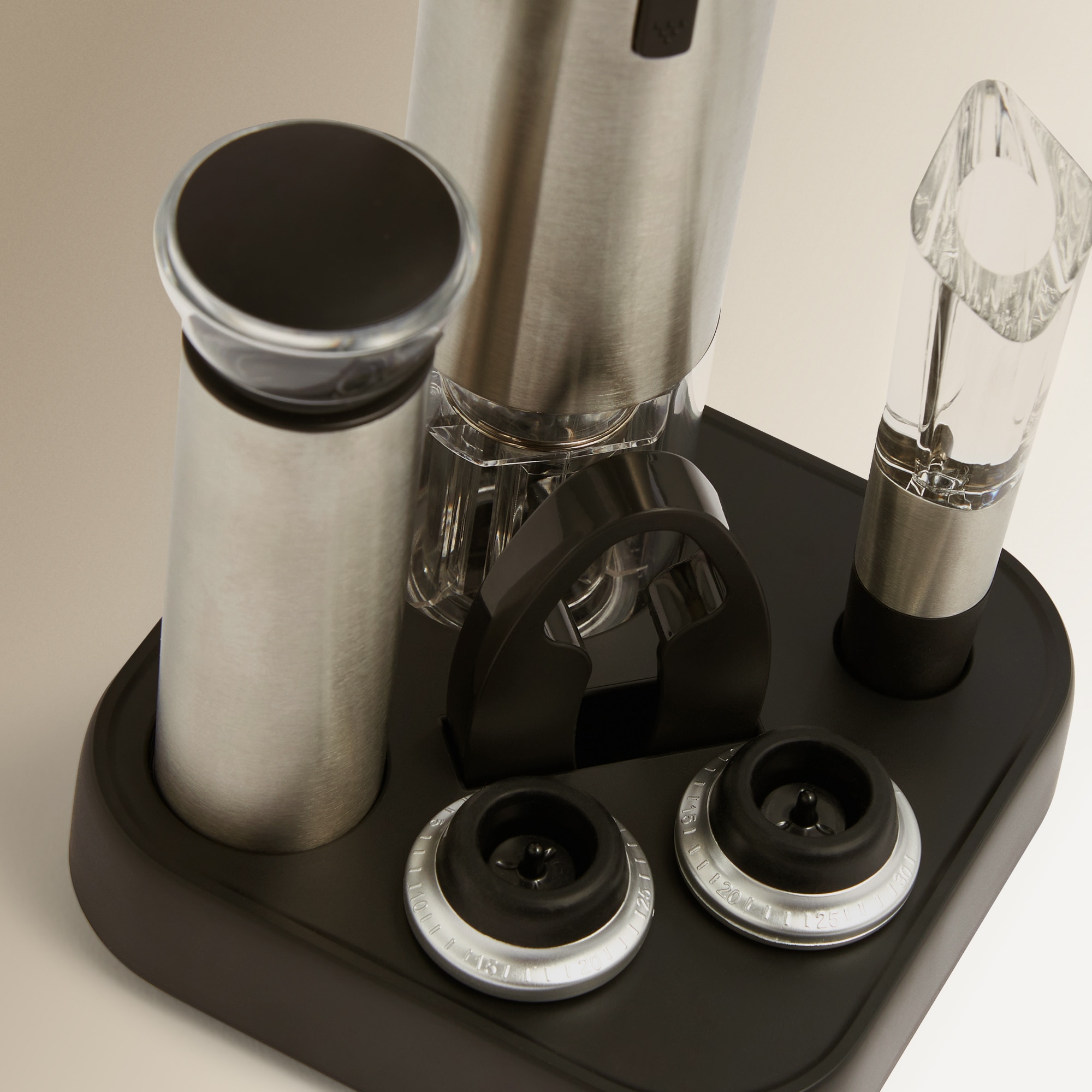 Conjunto Premium de 6 Acessórios de Vinho + Base Vinobile Aço-4