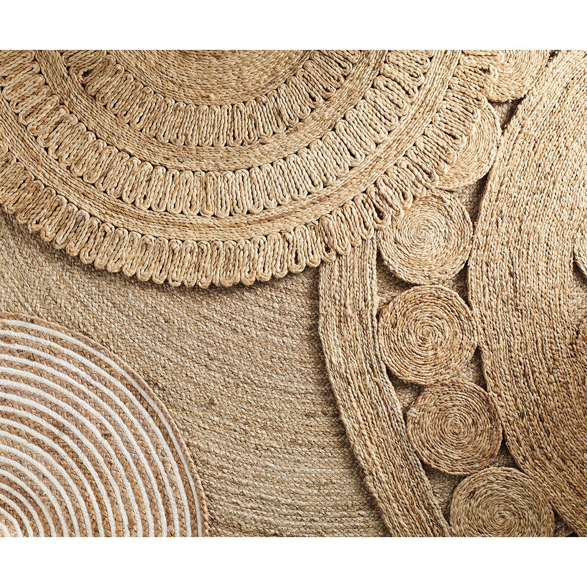 Tapete Redondo Vegetal Tobago Natural-5