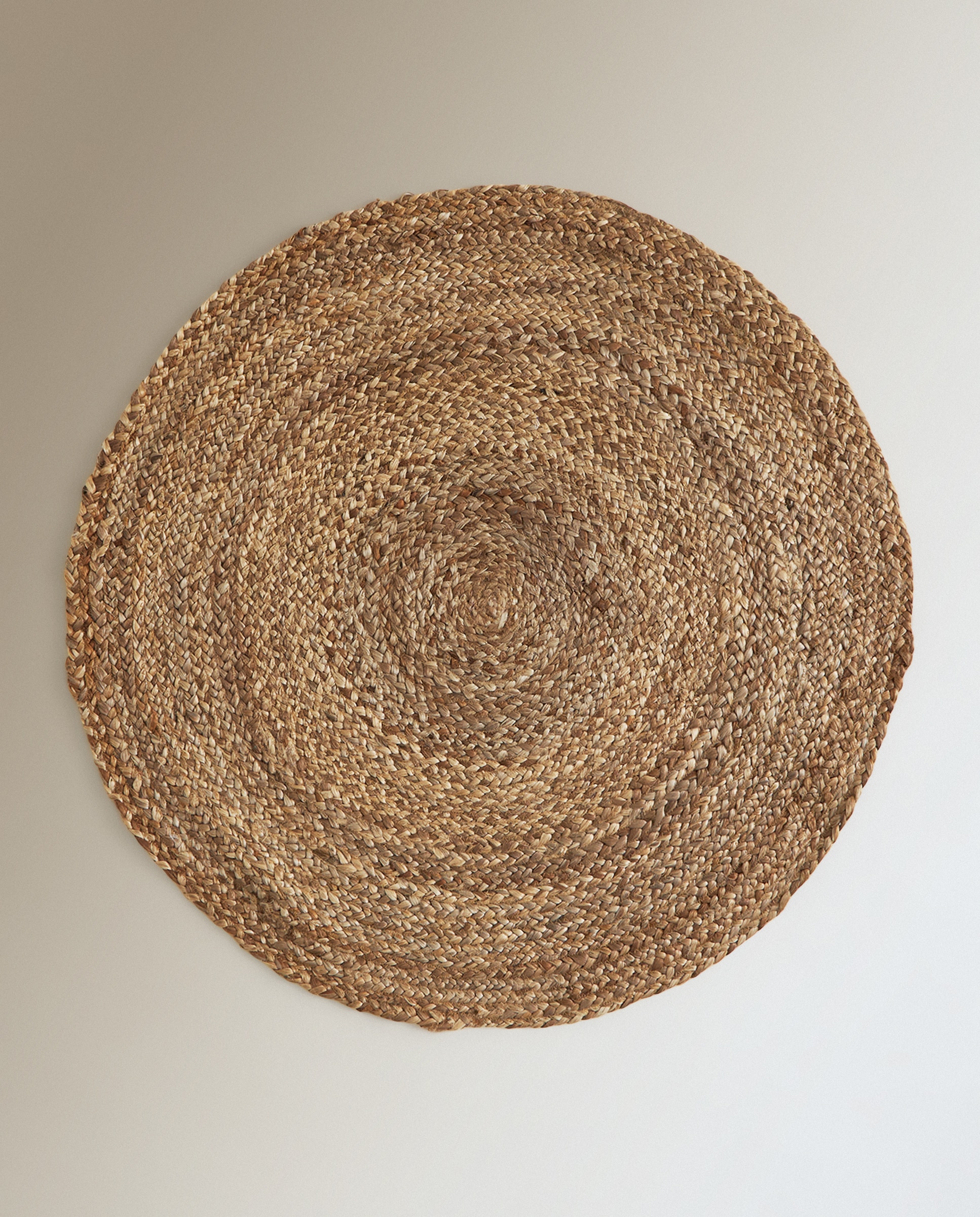 Tapete Redondo Vegetal Tobago Bege-2