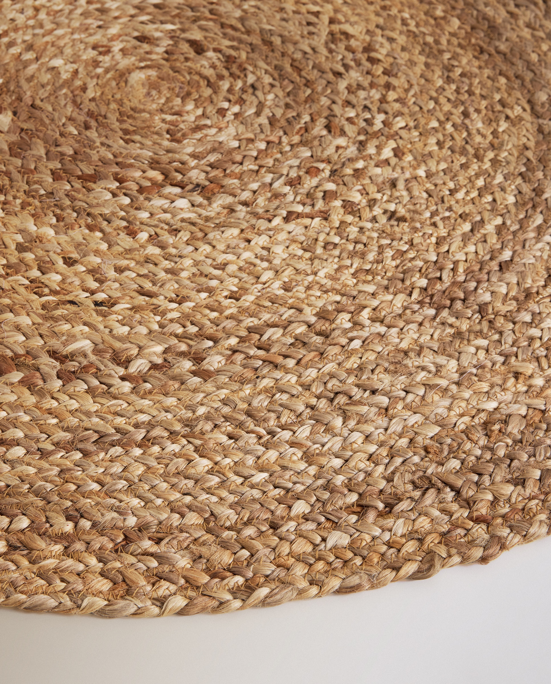 Tapete Redondo Vegetal Tobago Bege-3