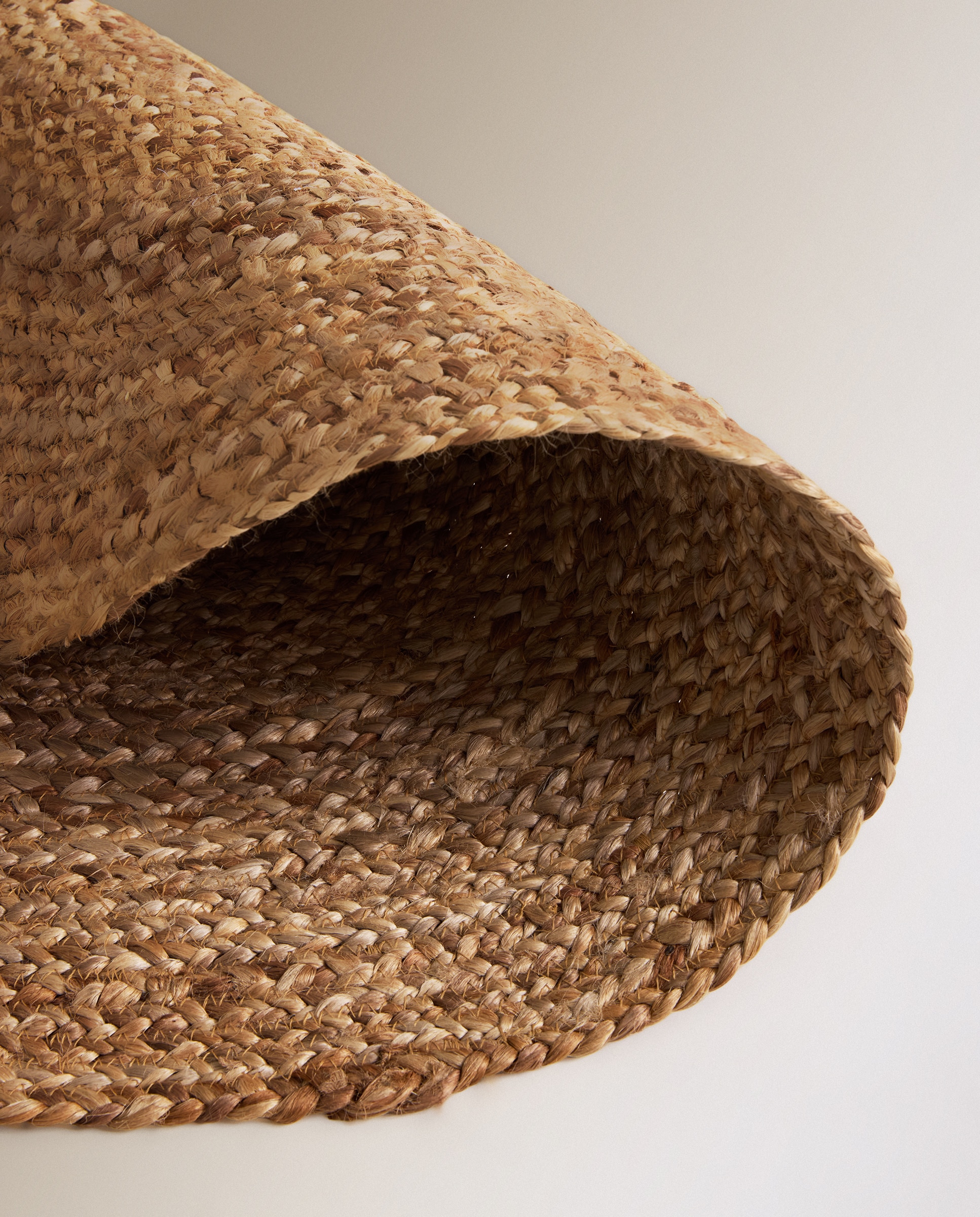 Tapete Redondo Vegetal Tobago Bege-4