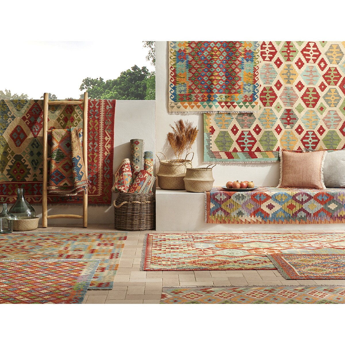 Tapete Kilim de lã Baikal Multicolor-5