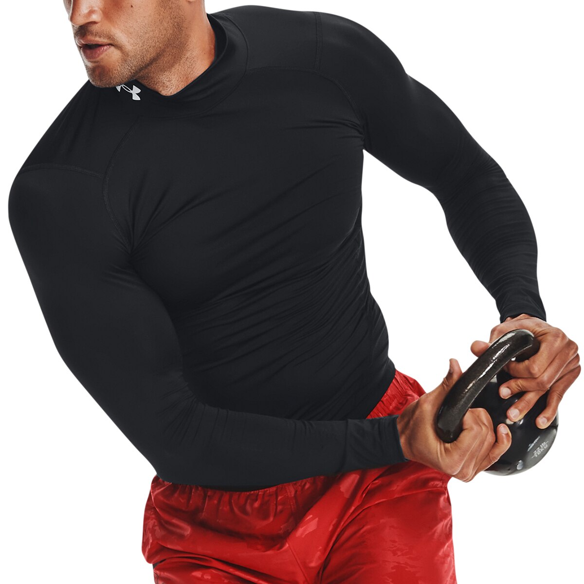 Sweatshirt de Homem UA HG Armour Comp Mock LS Preto / Branco-3