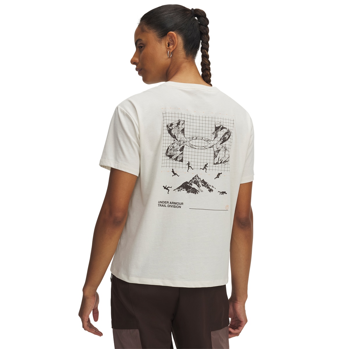 T-shirt de Mulher UA Trail Run Graphic Castanho-2