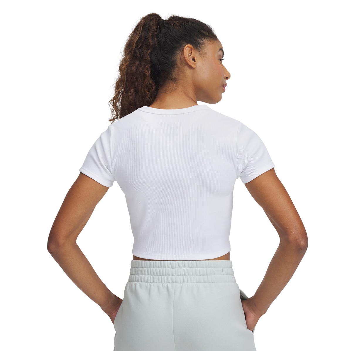 T-shirt de Mulher UA Rival Rib Baby Tee Branco-2