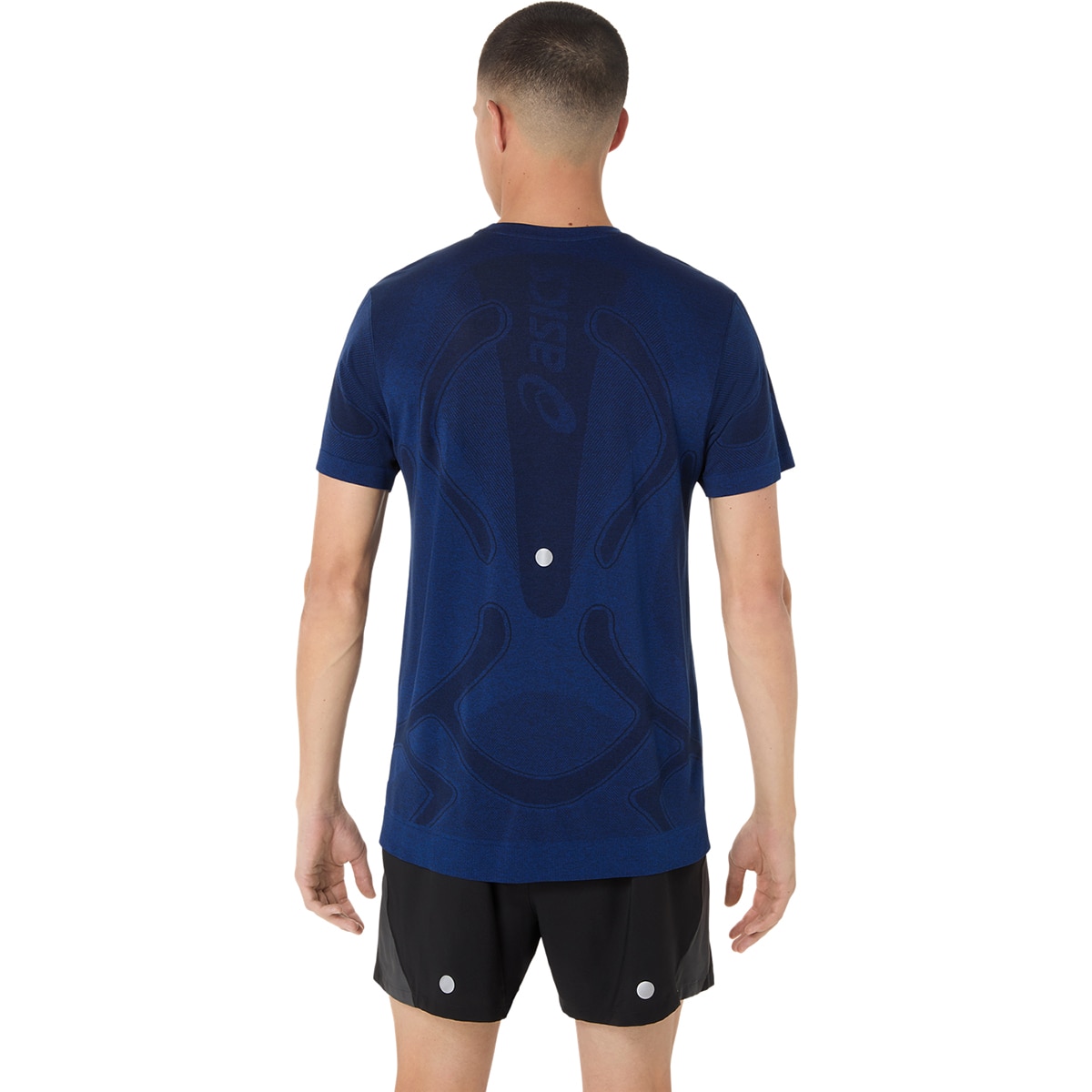 T-shirt de Running de Homem Road Seamless SS Top Azul-2