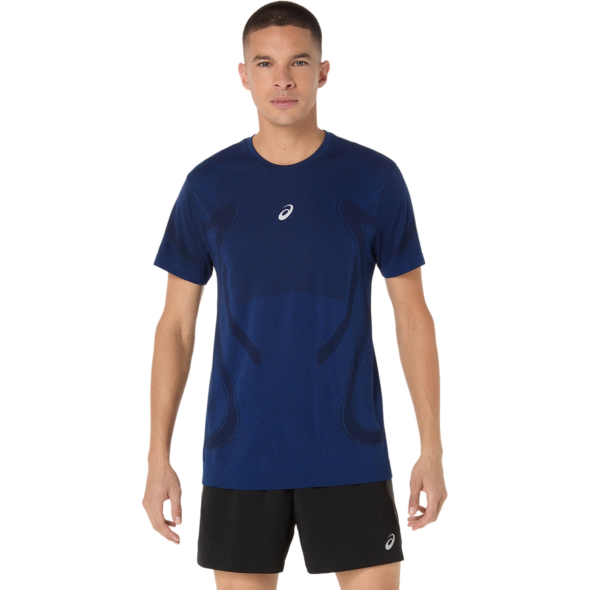 T-shirt de Running de Homem Road Seamless SS Top Azul-3