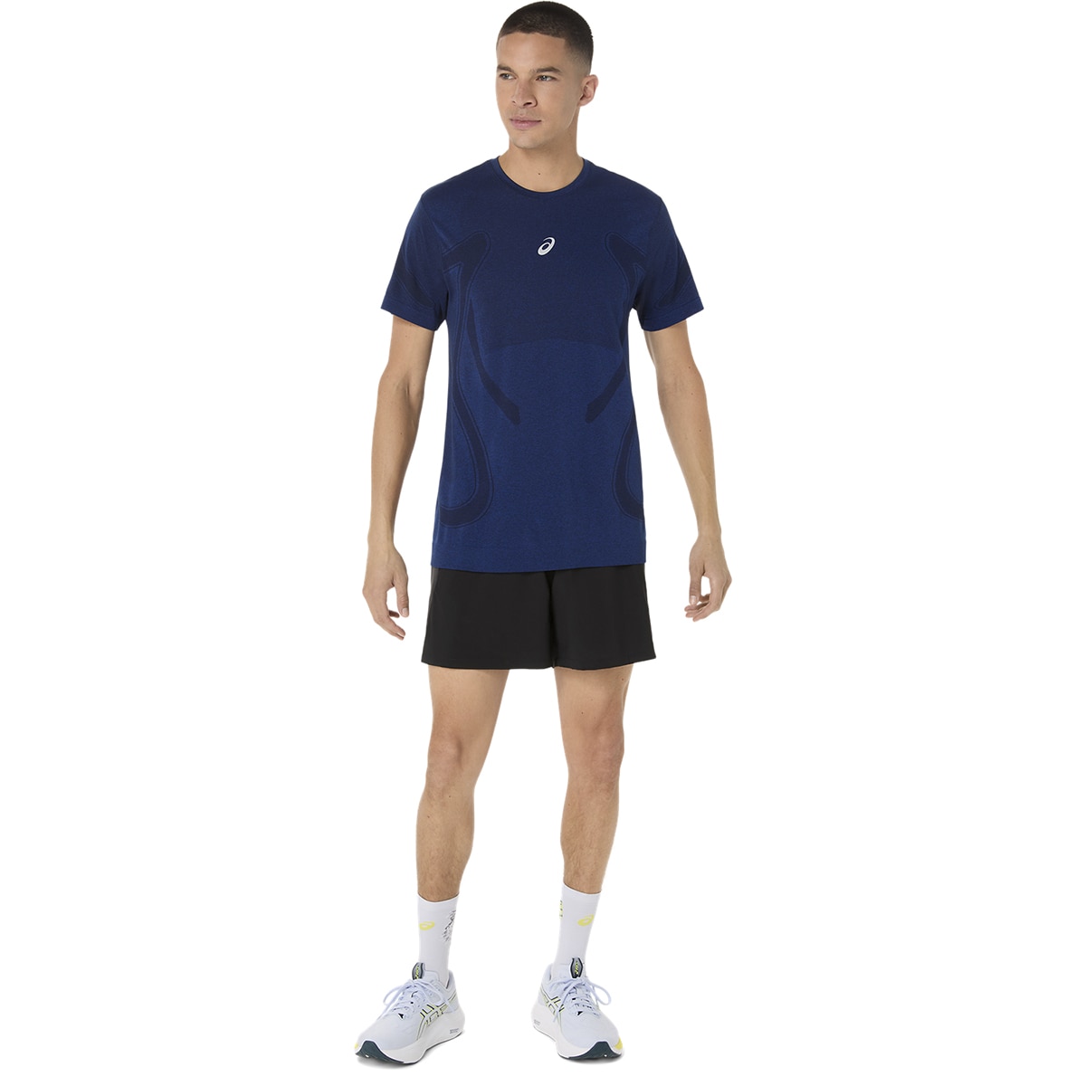 T-shirt de Running de Homem Road Seamless SS Top Azul-12