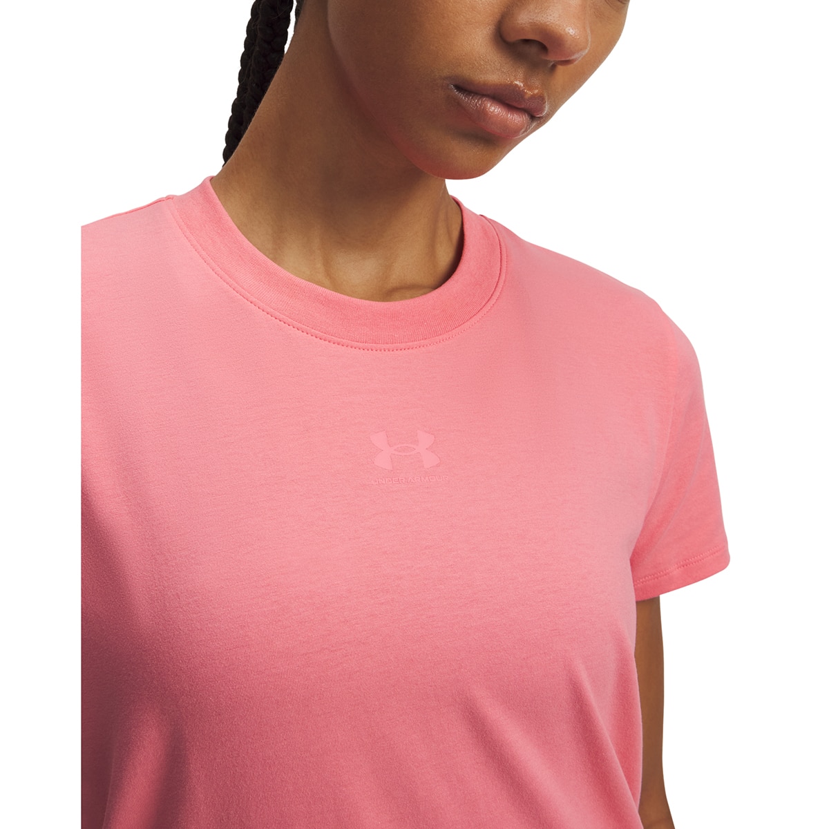 T-shirts de Mulher Casual UA Rival Core SS Rosa-3