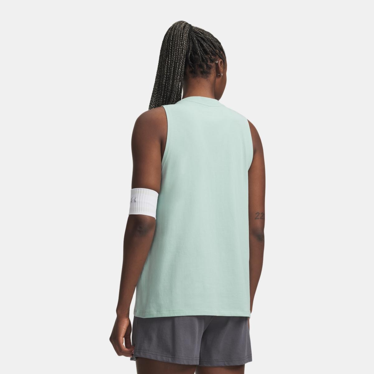 T-shirts de Mulher Casual UA Rival Muscle Tank Azul-esverdeado-2