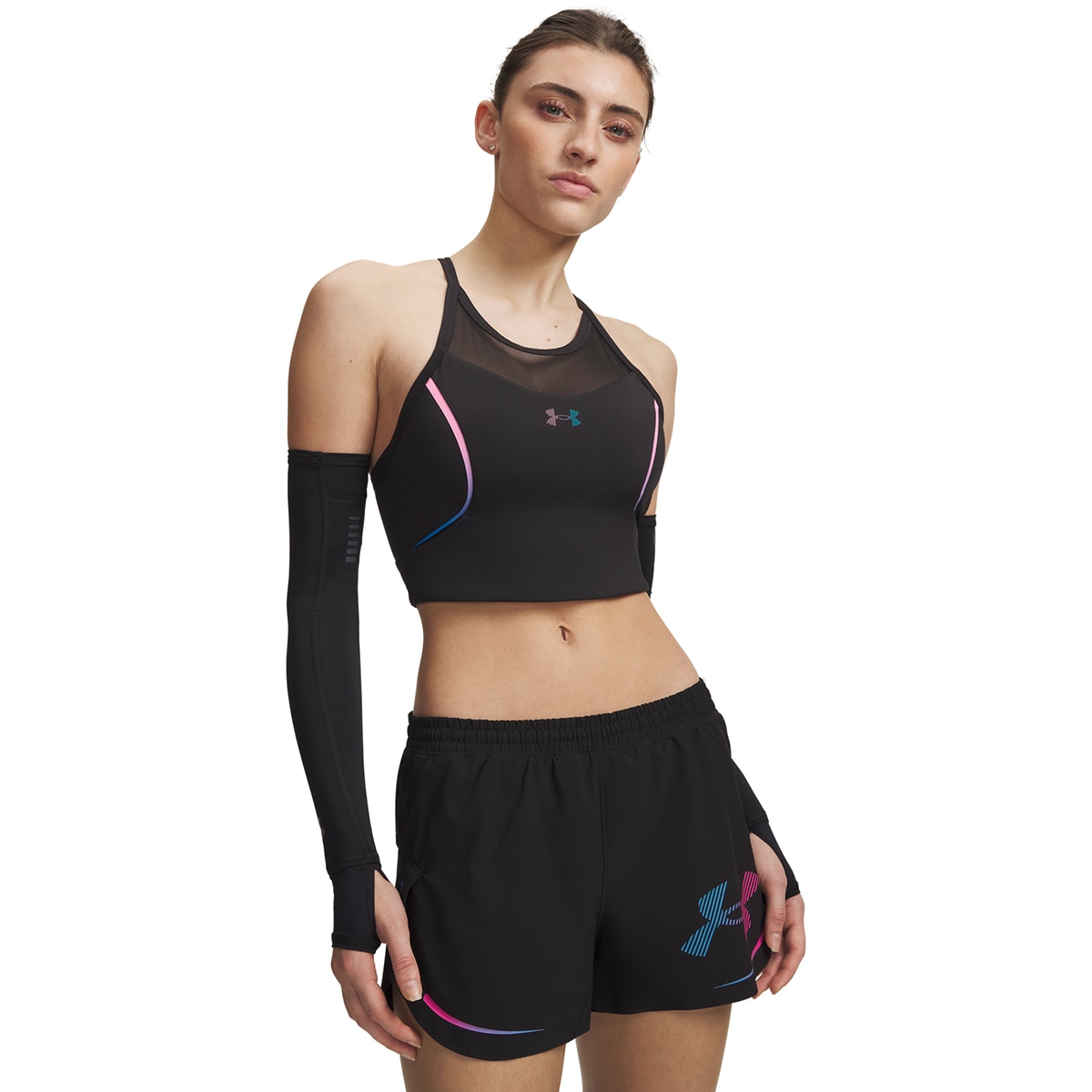 T-shirts de Mulher de Running UA Velociti Elite Crop Tank Preto-1