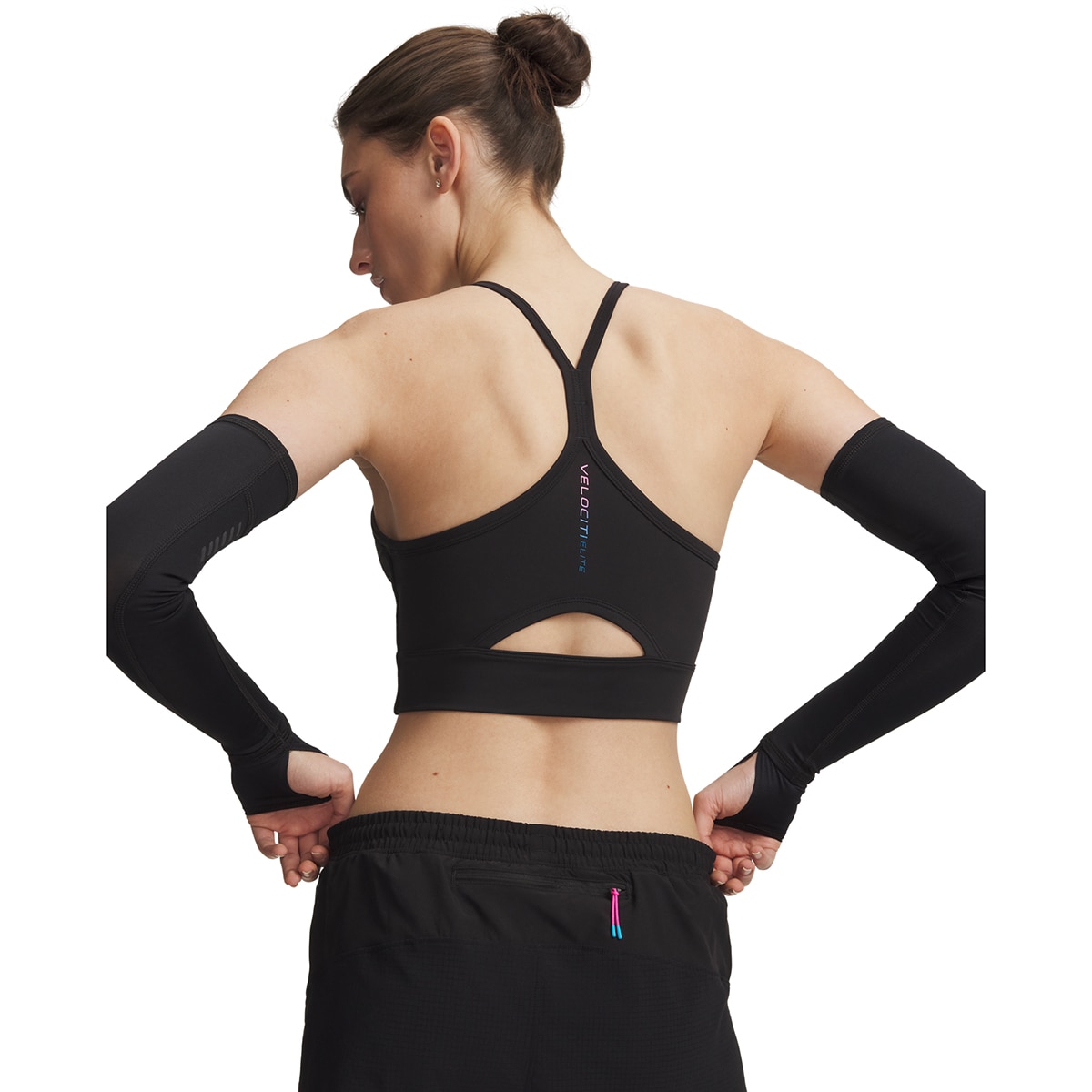 T-shirts de Mulher de Running UA Velociti Elite Crop Tank Preto-2