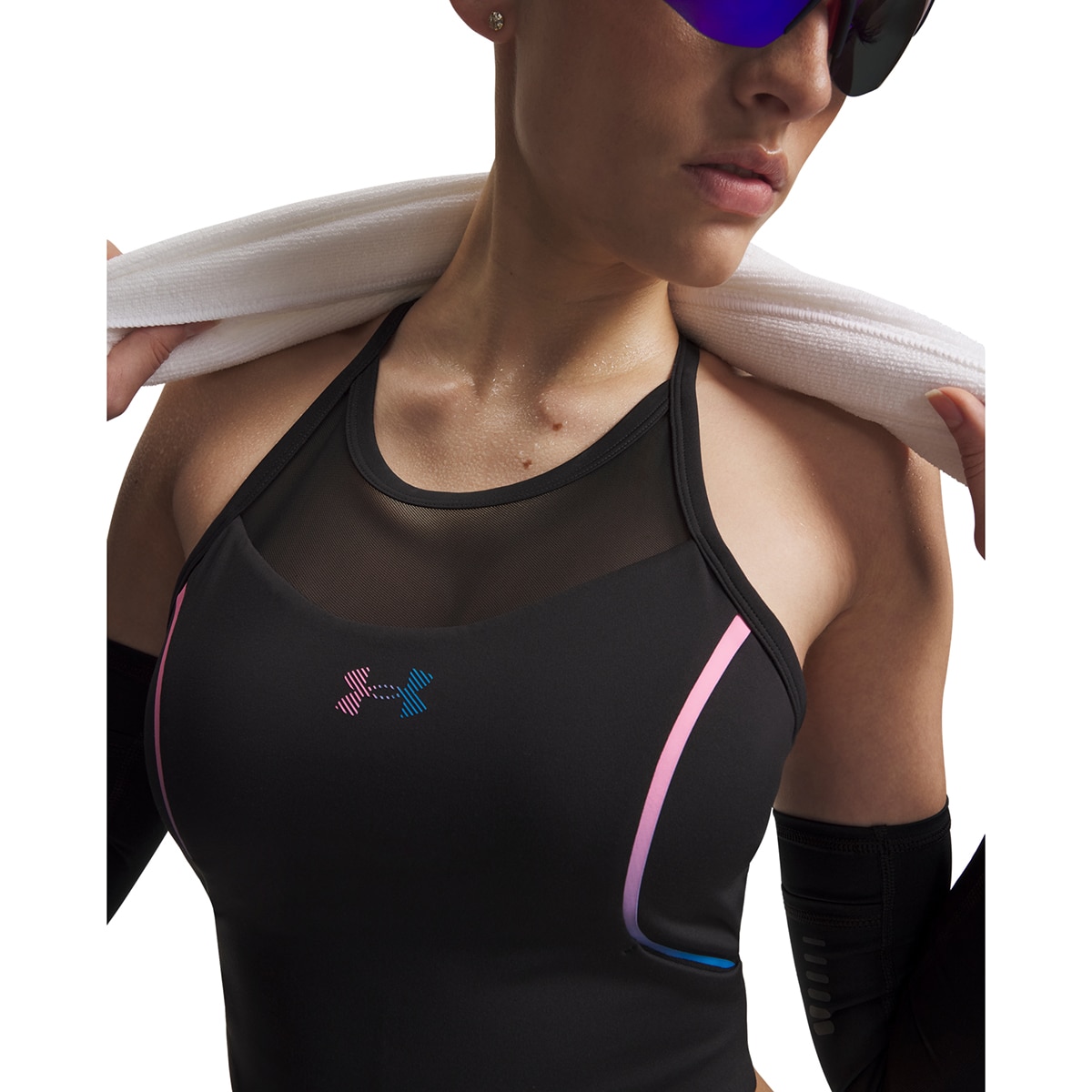 T-shirts de Mulher de Running UA Velociti Elite Crop Tank Preto-3