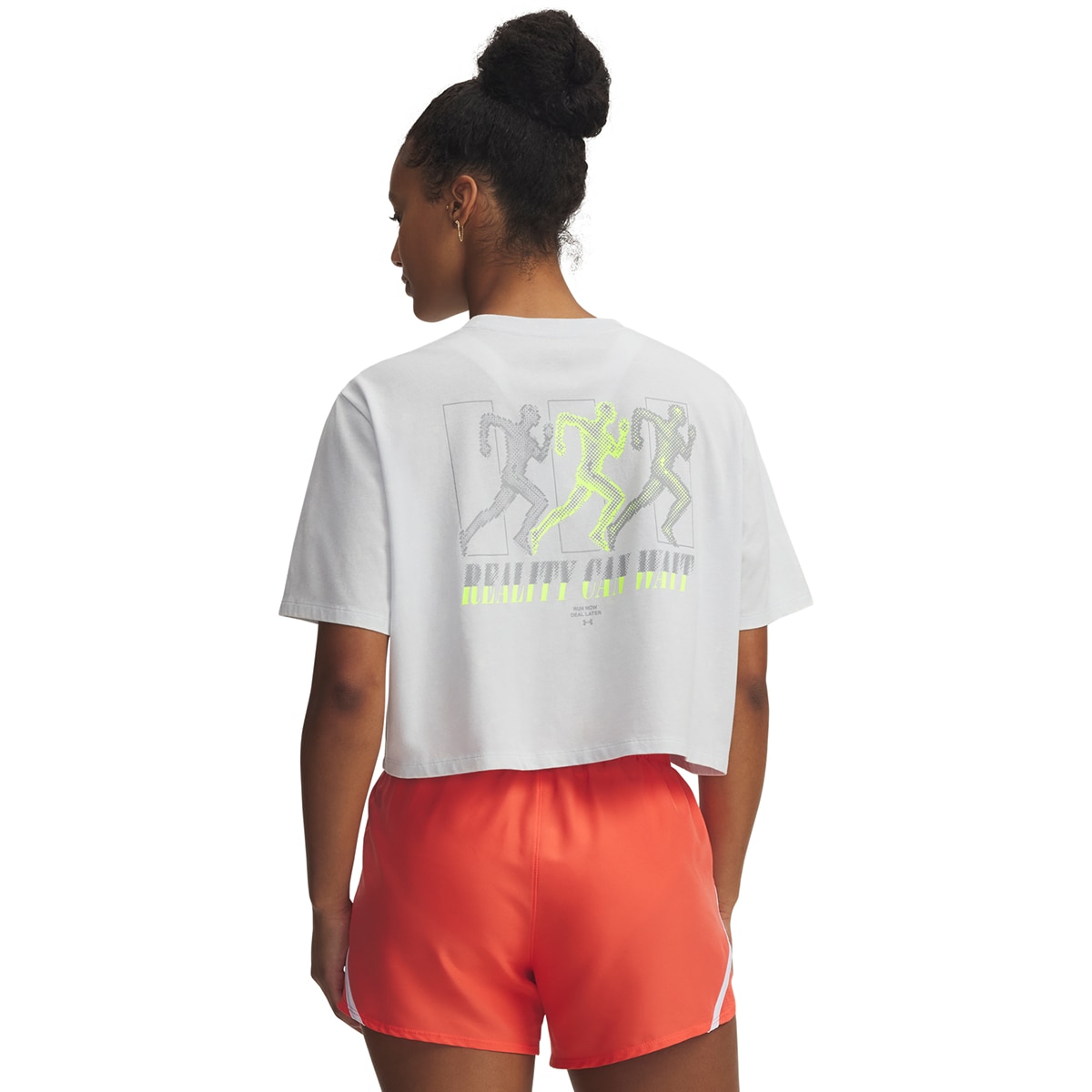 T-shirts de Running UA W REALITY CAN WAIT SS Cinzento-claro-2