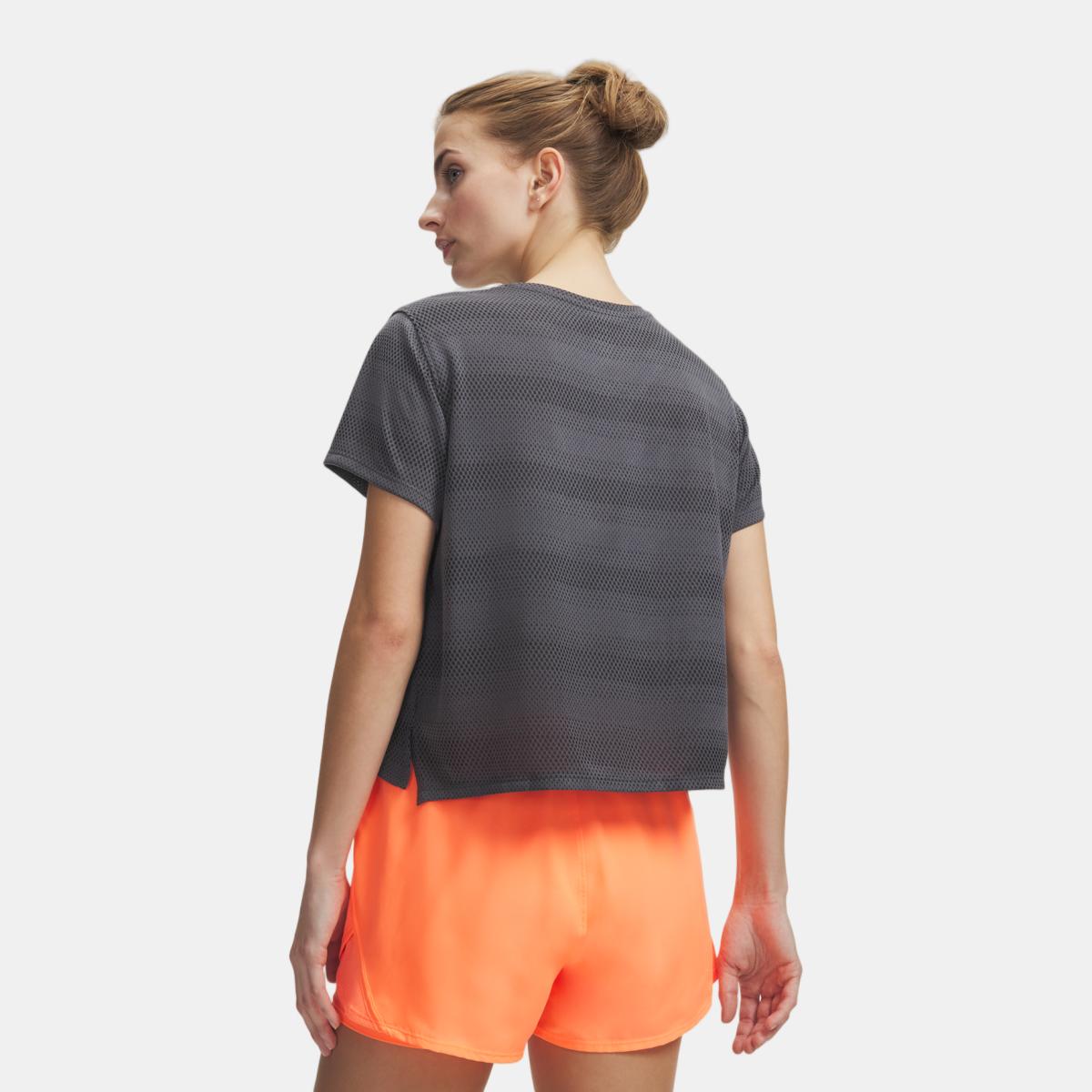 T-shirts de Mulher Running UA Velociti Shortsleeve Cinzento-granito-2