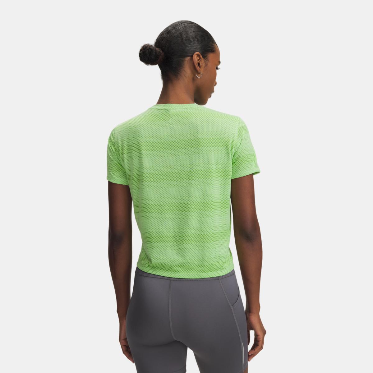T-shirts de Mulher Running UA Velociti Shortsleeve Verde Lima-2