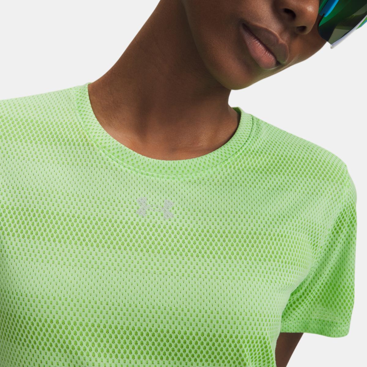 T-shirts de Mulher Running UA Velociti Shortsleeve Verde Lima-3