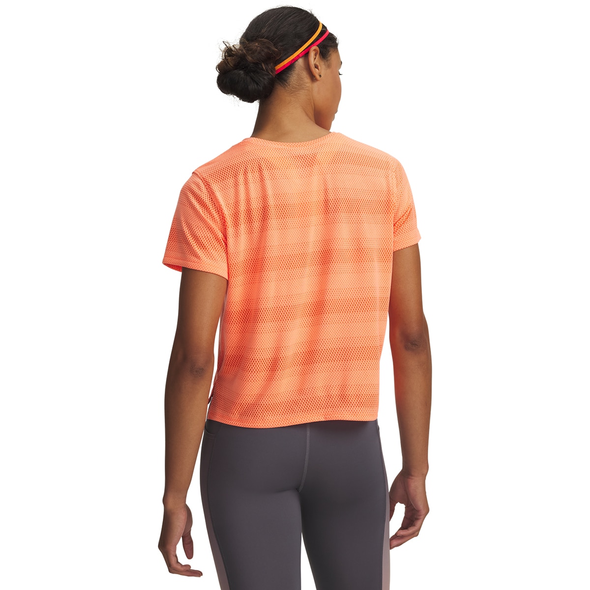 T-shirts de Mulher Running UA Velociti Shortsleeve Salmão-2