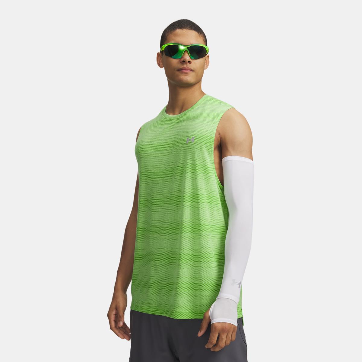 T-shirts de Homem Running UA Velociti Tank Verde Lima-1