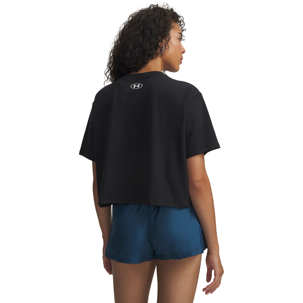 T-shirt Casual de Mulher UA Rival Boxy Tee Solid Preto-2