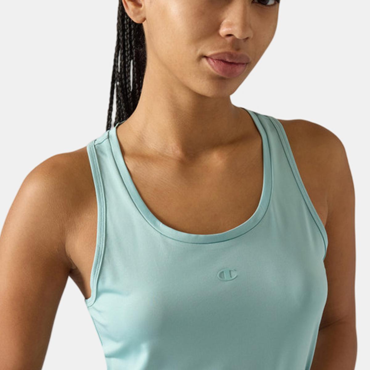 T-shirt sem Mangas de Mulher Tank Azul-3