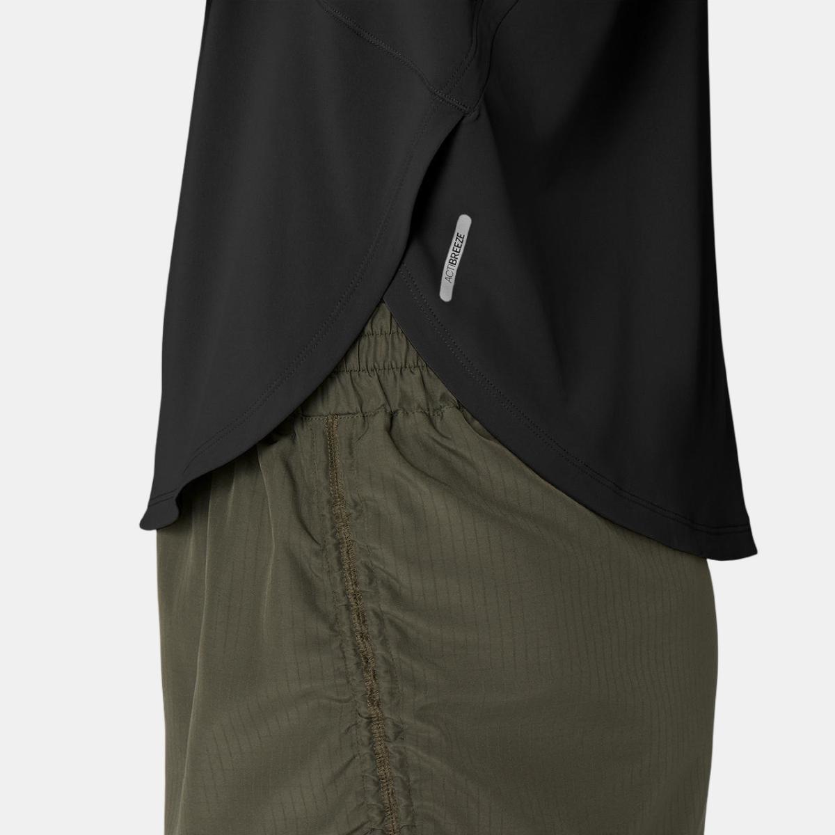 T-shirt de Mulher Nagino Run 1/4 ZIP LS Top Preto-6