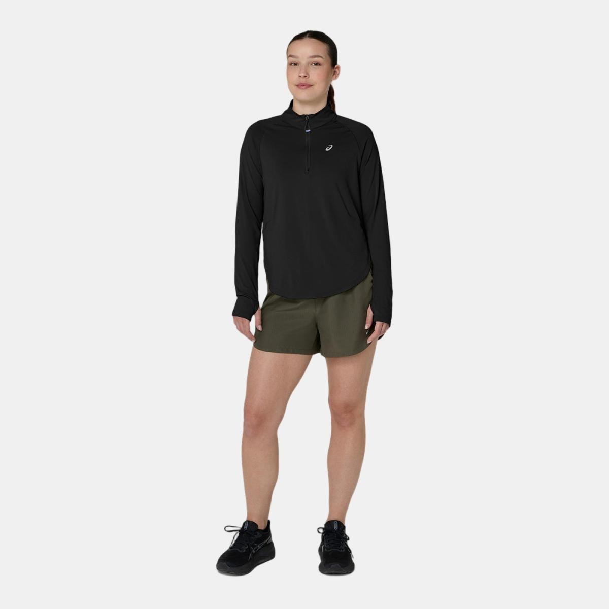 T-shirt de Mulher Nagino Run 1/4 ZIP LS Top Preto-8