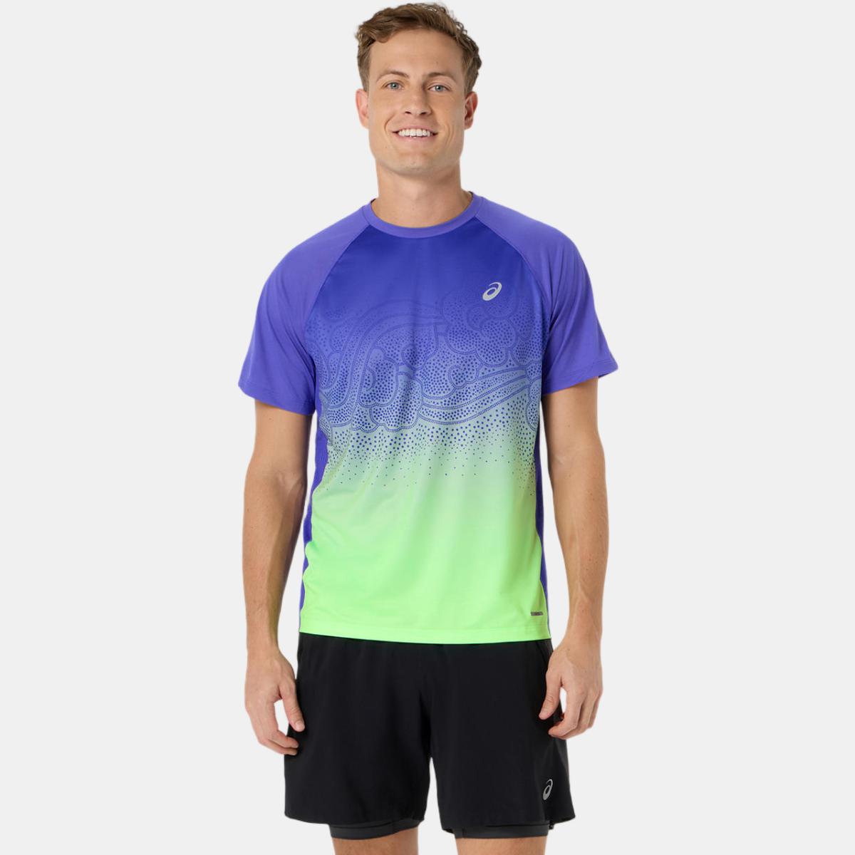 T-shirt de Homem Road Fade SS Top Azul-1