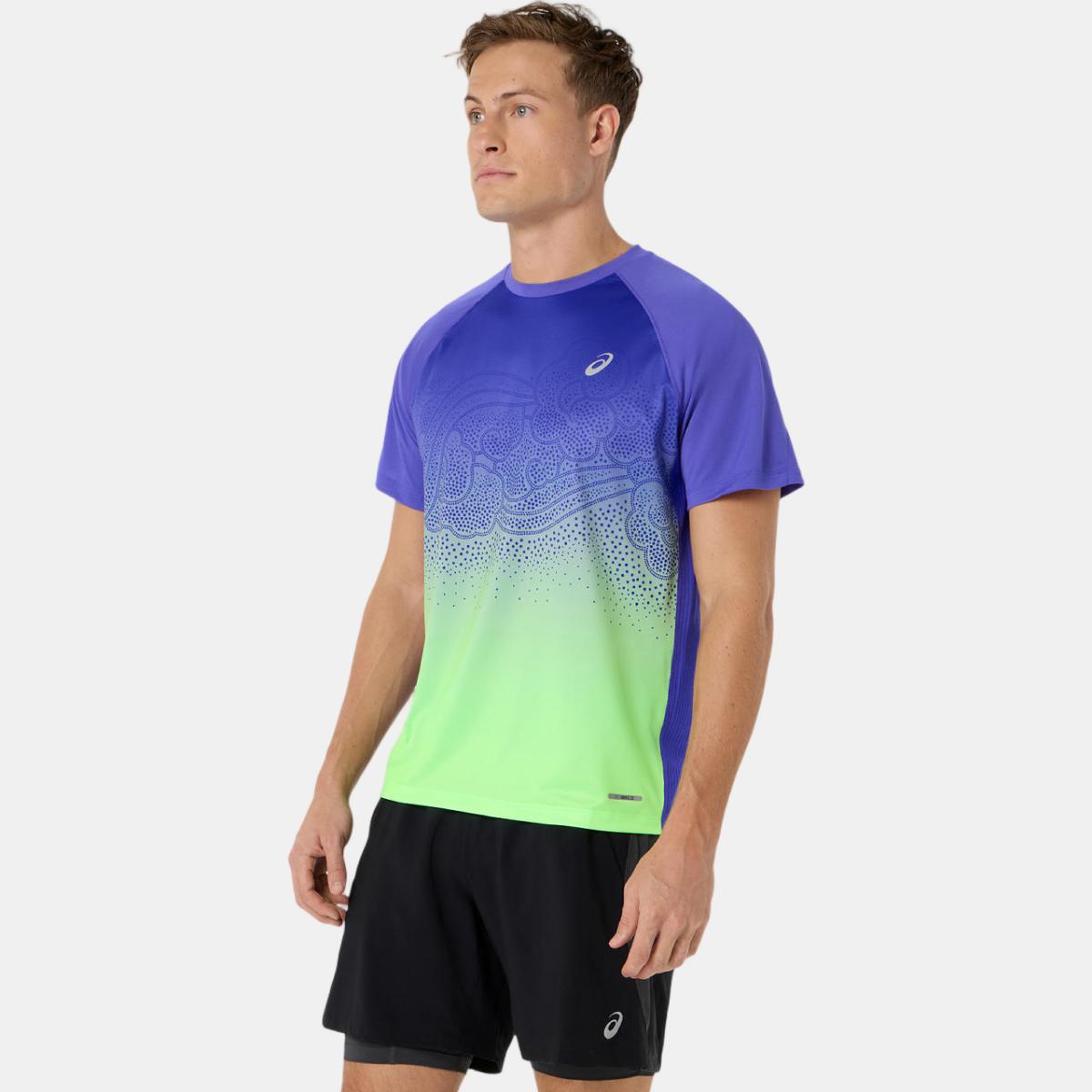 T-shirt de Homem Road Fade SS Top Azul-3